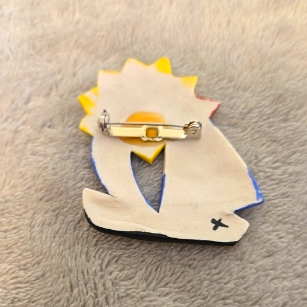 #221 Colorful Sailboat Enamel Pin - Picture 3 of 3